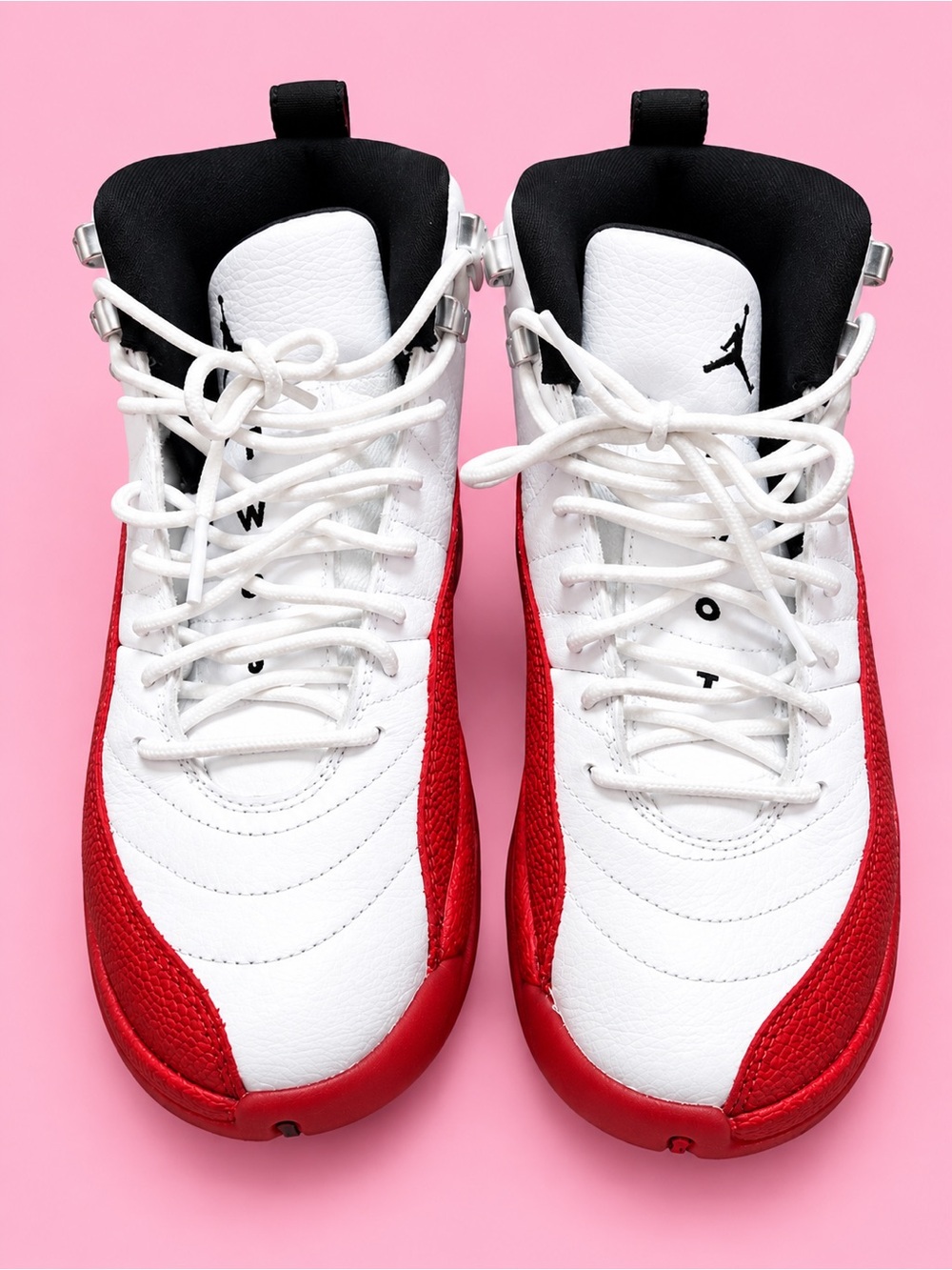 Jordan White and Red Retro Basketball Sneakers